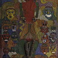 Pacita Abad, Marcos and His Cronies, 1985-95, mixed-media painting